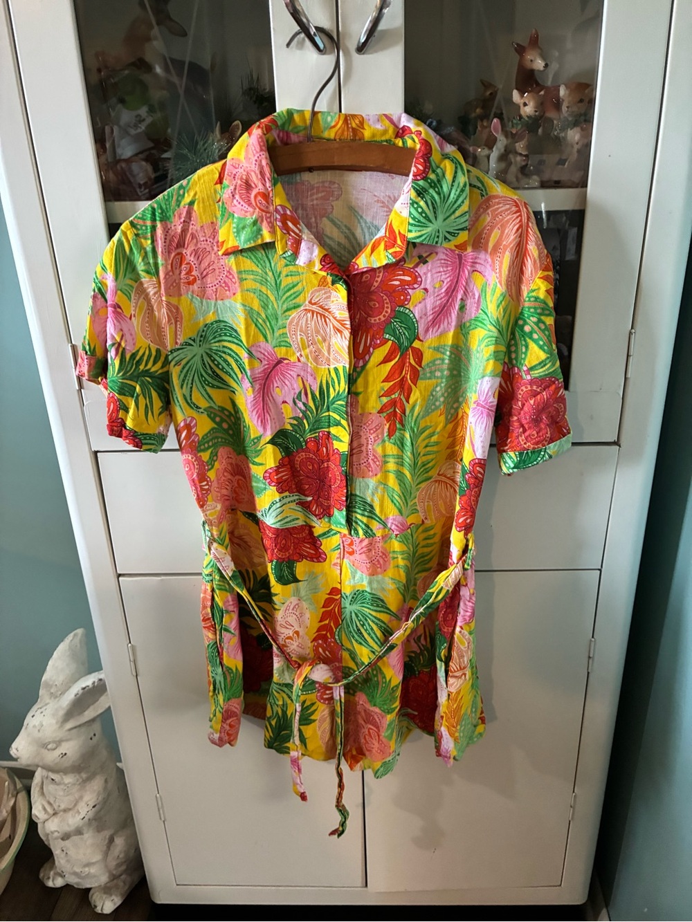 Petal & Pup Yellow Floral Print Romper sz XS euc